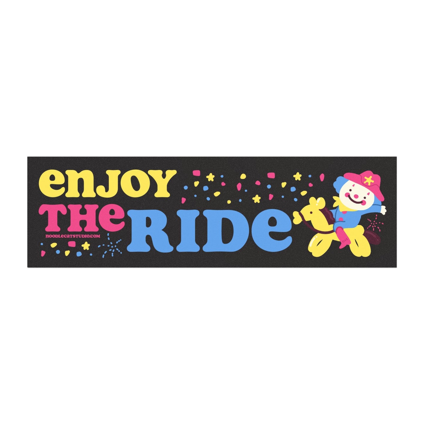 Enjoy the Ride Clown Cowboy Car Bumper Magnet 10" x 3"