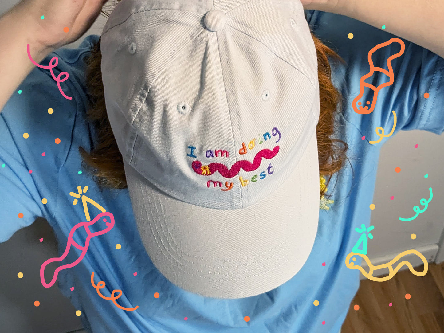 Doing my Best Embroidered Pastel baseball hat