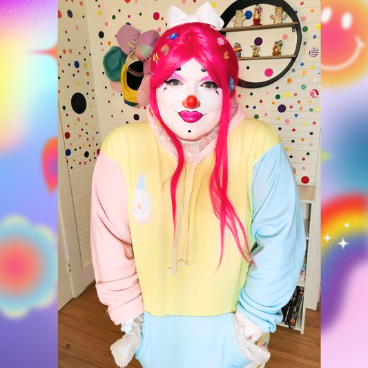 Pastel Colorblock Clown Hoodie - Have a Nice Day Clowncore Unisex Hoodie 2XS-6XL