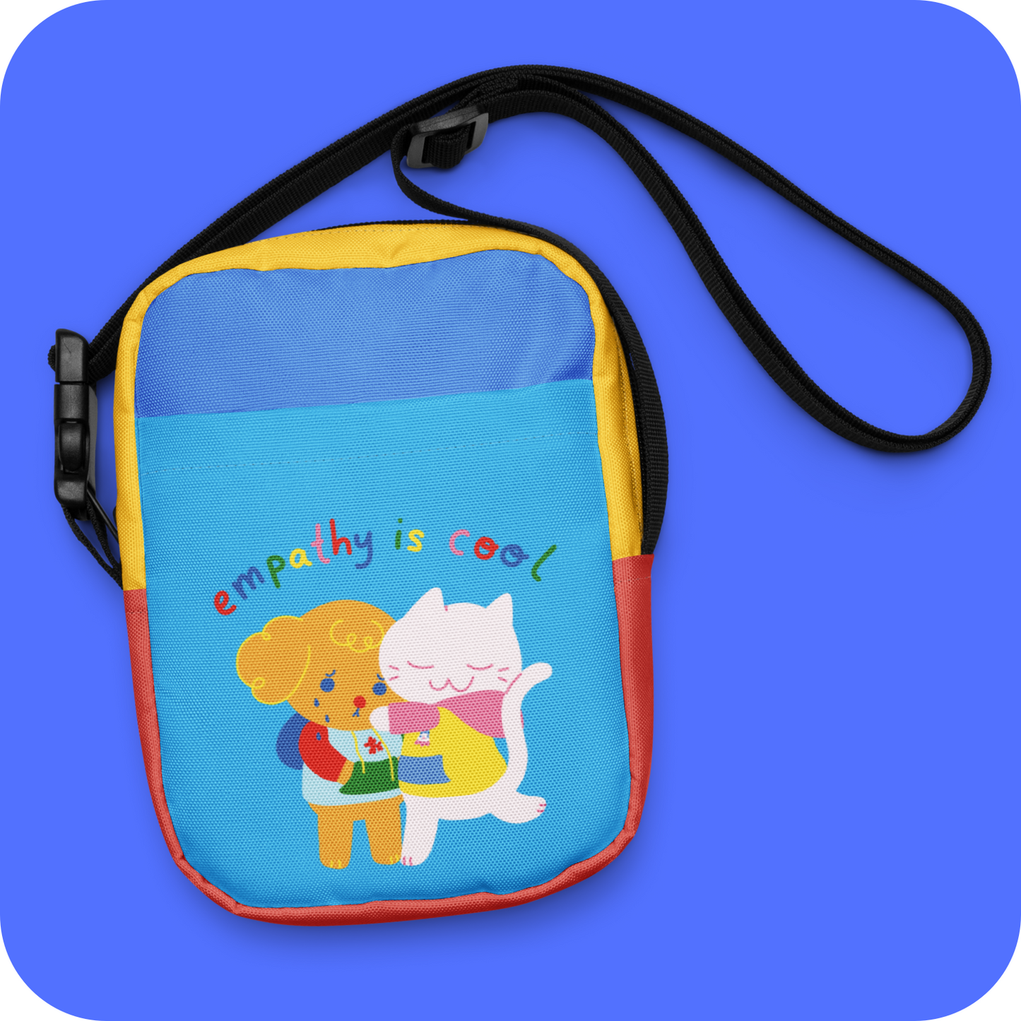 Empathy is Cool Kidcore Colorblock Utility crossbody bag