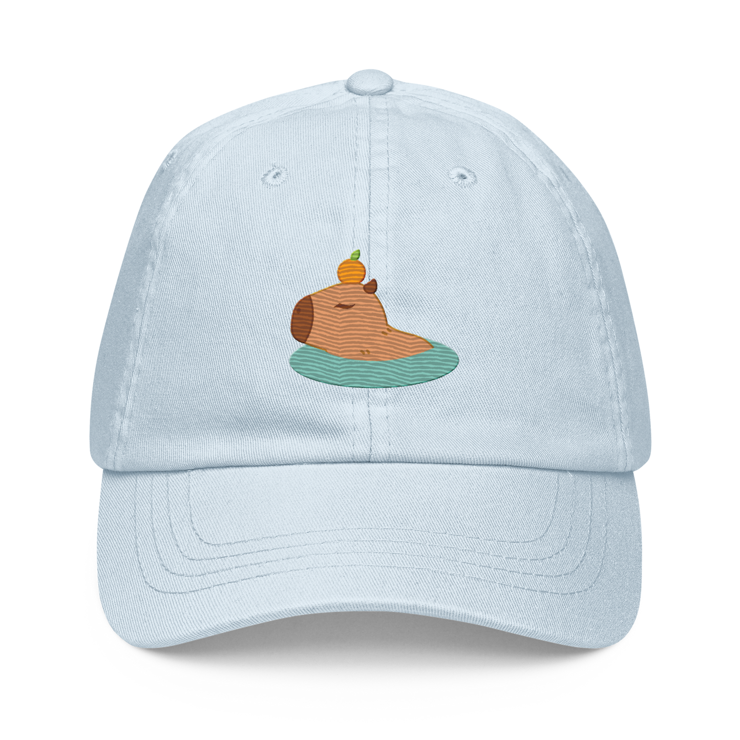 Happy Cappy Cap Cute Capybara Embroidered Pastel baseball hat