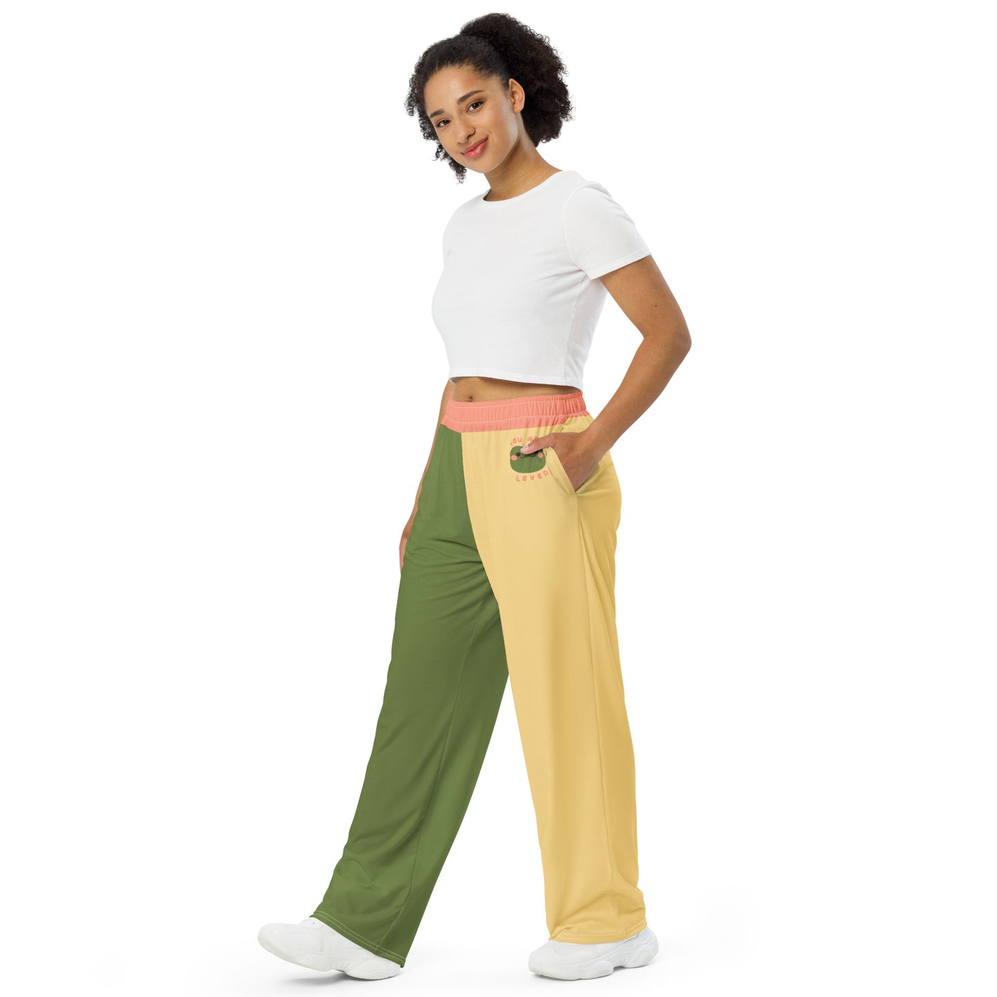 Calça unissex de perna larga com estampa amigável Froggy 2XS - 6XL