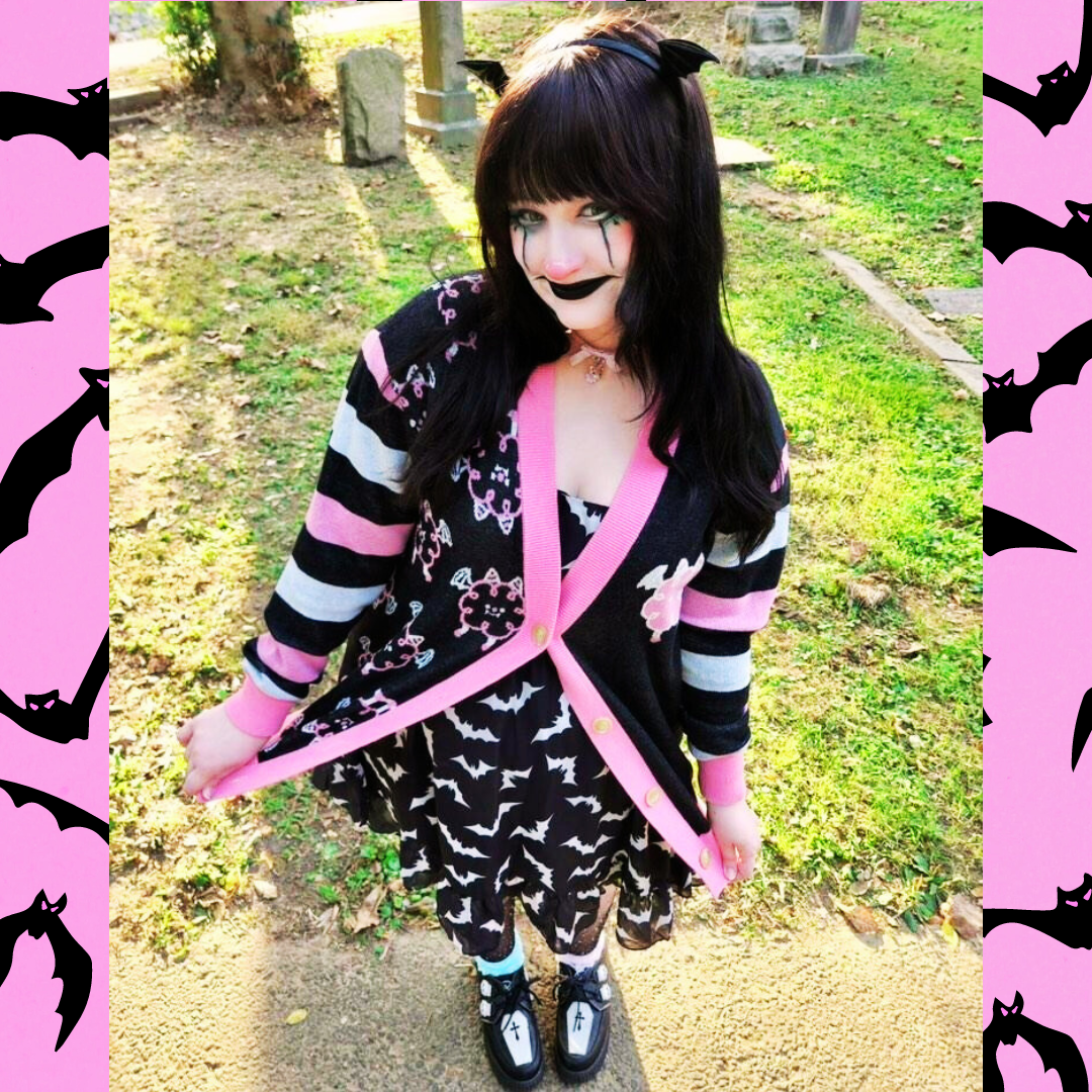 Pastel Goth Cotton Candy Bat Cardigan 2XS - 3XL