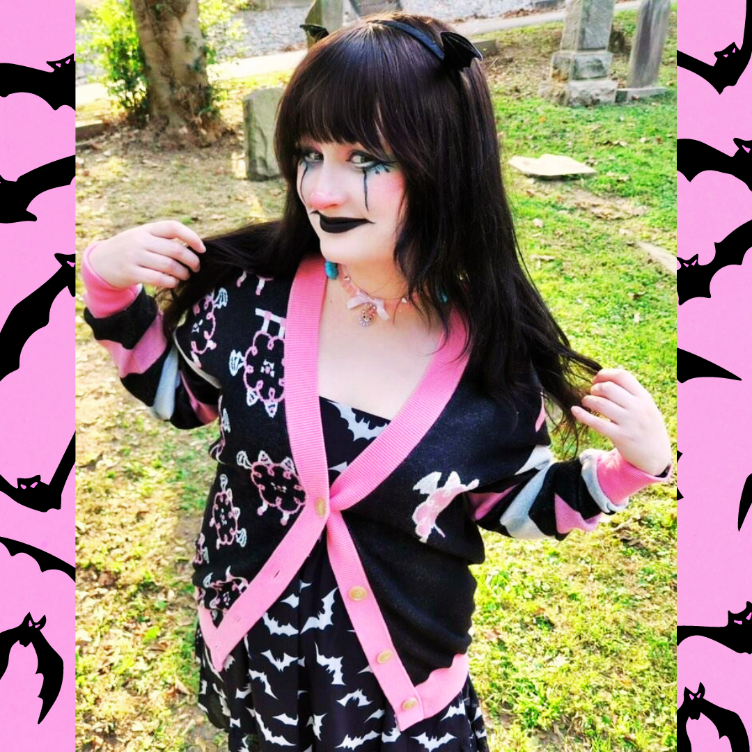 Pastel Goth Cotton Candy Bat Cardigan 2XS - 3XL