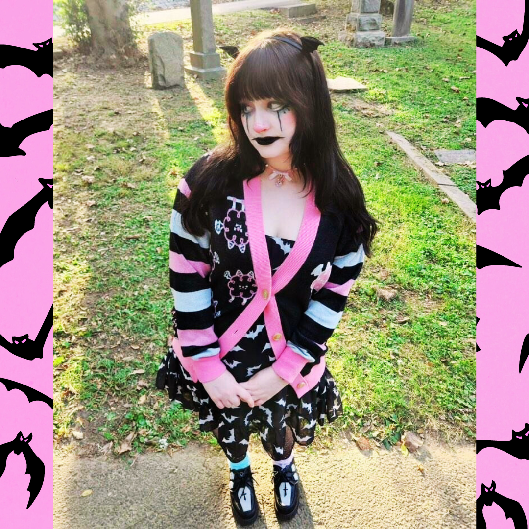 Pastel Goth Cotton Candy Bat Cardigan 2XS - 3XL