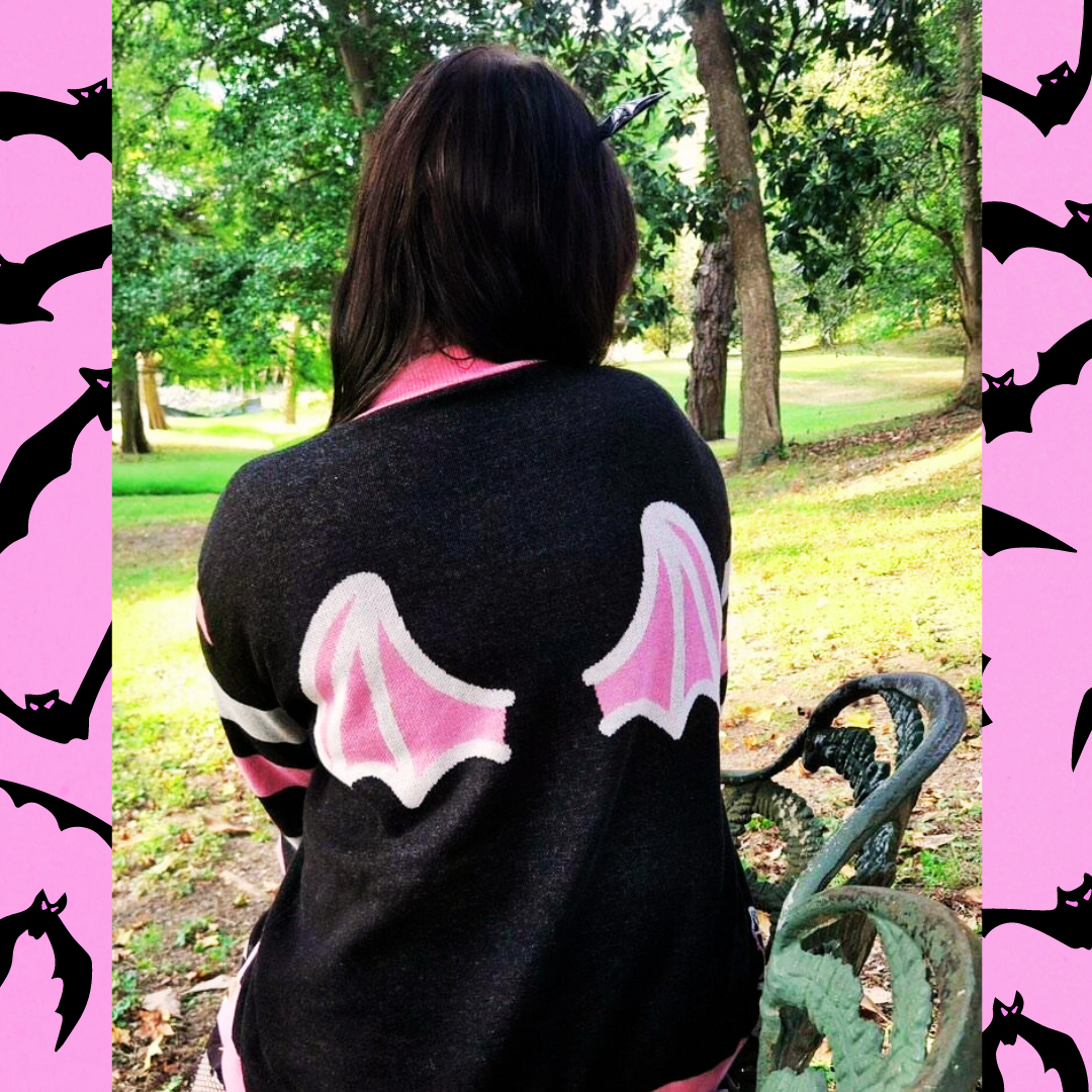 Pastel Goth Cotton Candy Bat Cardigan 2XS - 3XL