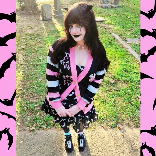 Pastel Goth Cotton Candy Bat Cardigan 2XS - 3XL