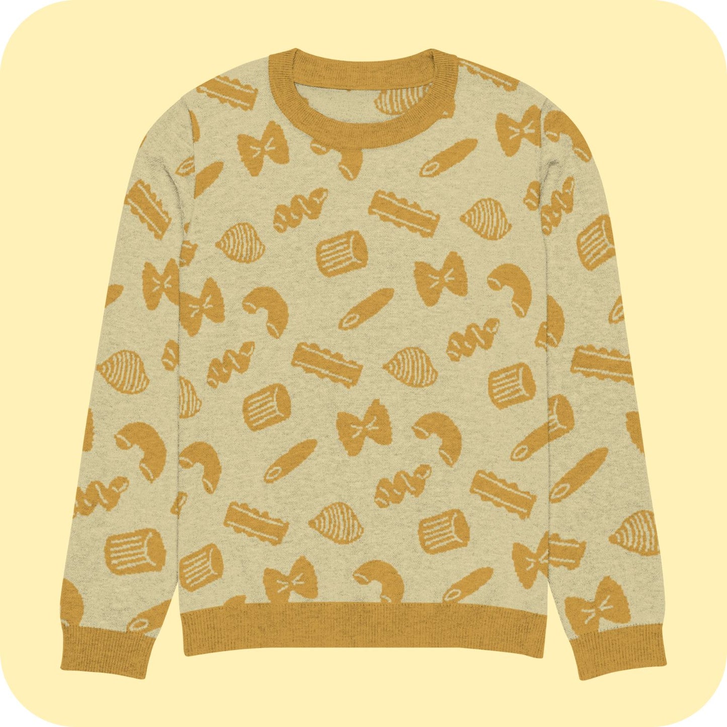 Pasta Shapes Knitted crew neck sweater 3XS - 3XL