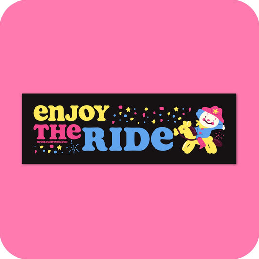 Enjoy the Ride Clown Cowboy Car Bumper Magnet 10" x 3"