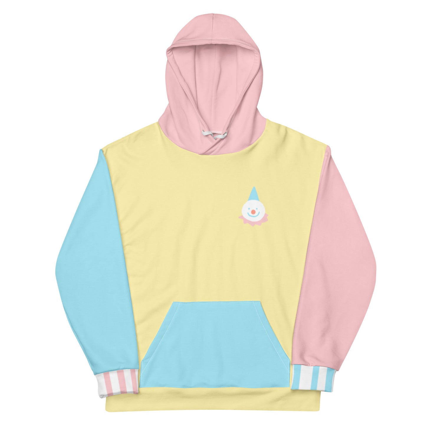 Pastel Colorblock Clown Hoodie - Have a Nice Day Clowncore Unisex Hoodie 2XS-6XL