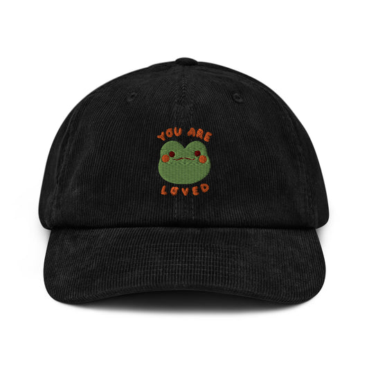 Friendly Froggy Embroidered Corduroy hat