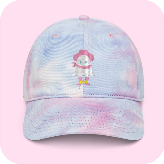 Pastel Halloween Cute Cowboy Ghost Rootin Tootin and Spookin Tie dye hat