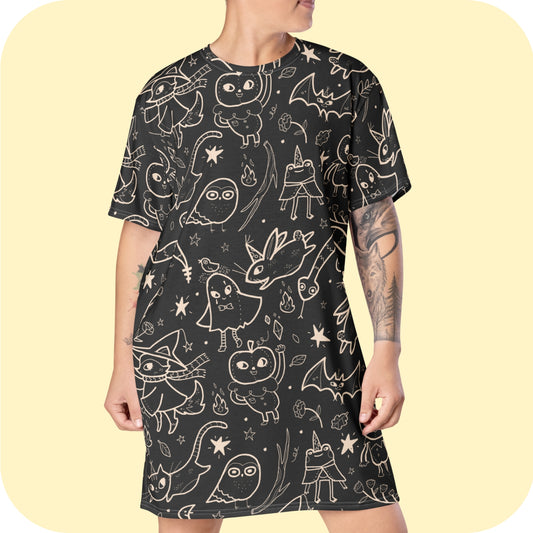 Forbidden Magical Forest T-shirt dress 2XS - 6XL