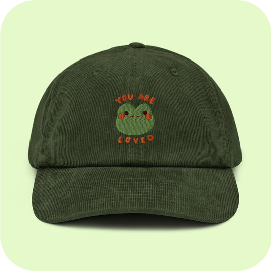 Friendly Froggy Embroidered Corduroy hat