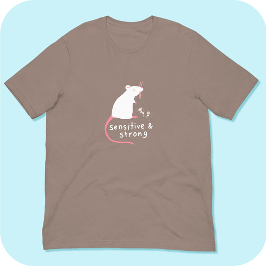 Cute Rat Sensitive and Strong Unisex t-shirt S - 3XL