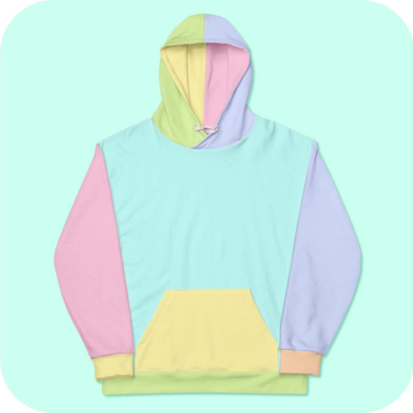 Pastel Color Block Sherbet Rainbow Unisex Hoodie 2XS - 6XL