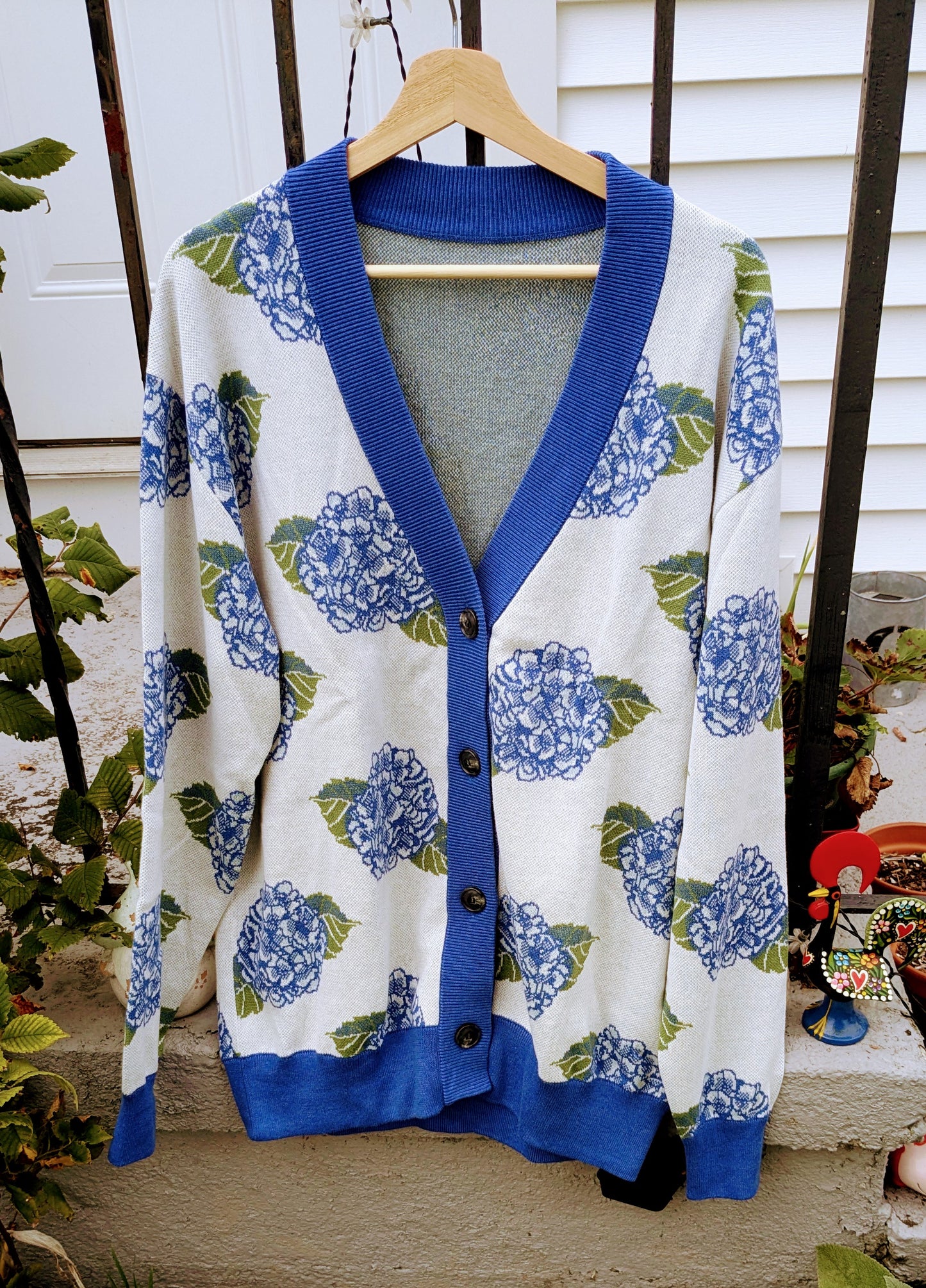 Blue Hydrangea Knit Cardigan 2XS - 3XL