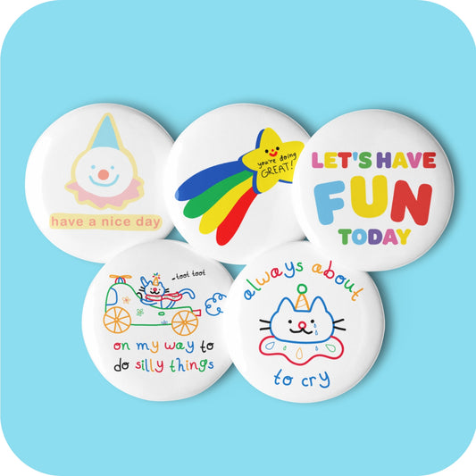 Kidcore and Clowncore Set of pin buttons