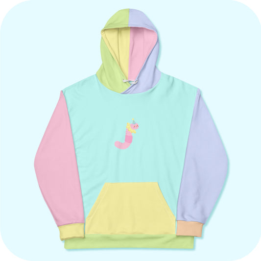 Clown Worm Pastel Colorblock Unisex Hoodie 2XS - 6XL