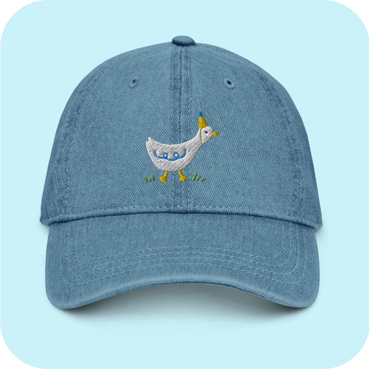 Silly Goose Embroidered Denim Hat