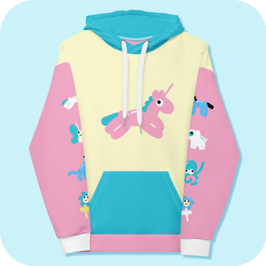 Unicorn Balloon Animal Hoodie 2XS - 6XL