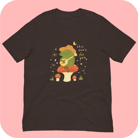 Singing Frog on a Mushroom Unisex t-shirt XS - 5XL