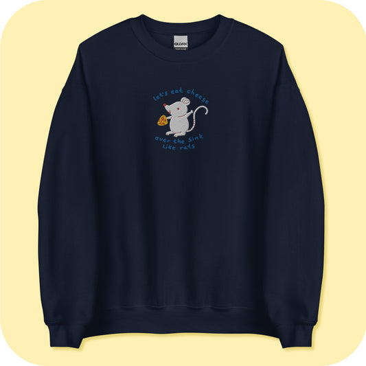 Moletom unissex bordado Let's Eat Cheese S - 5XL