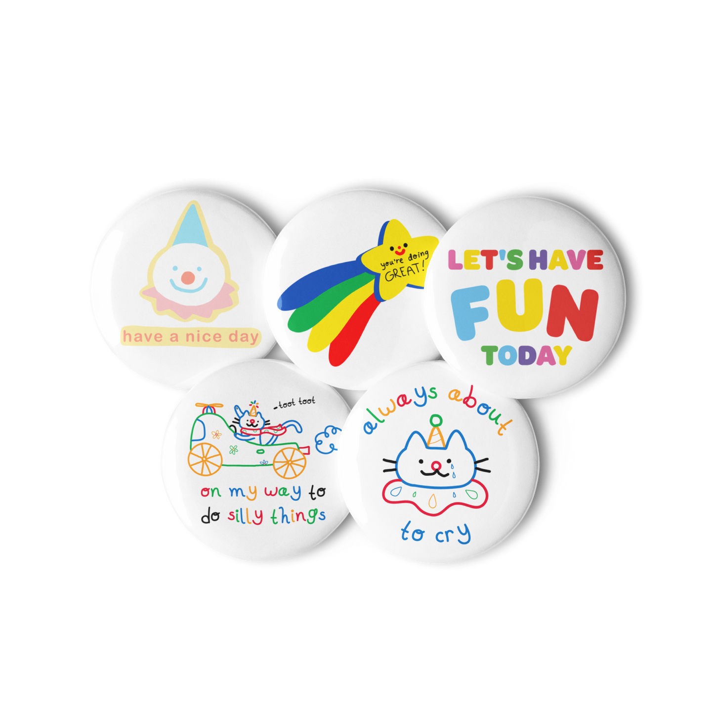 Kidcore and Clowncore Set of pin buttons