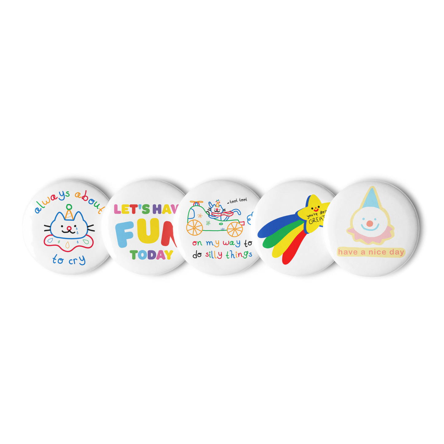 Kidcore and Clowncore Set of pin buttons