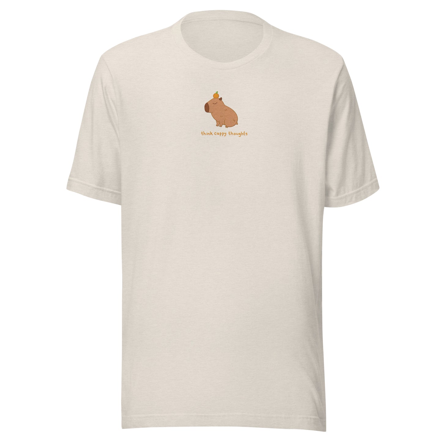 Cute Capybara Embroidered Think Cappy Thoughts Unisex t-shirt XS - 5XL