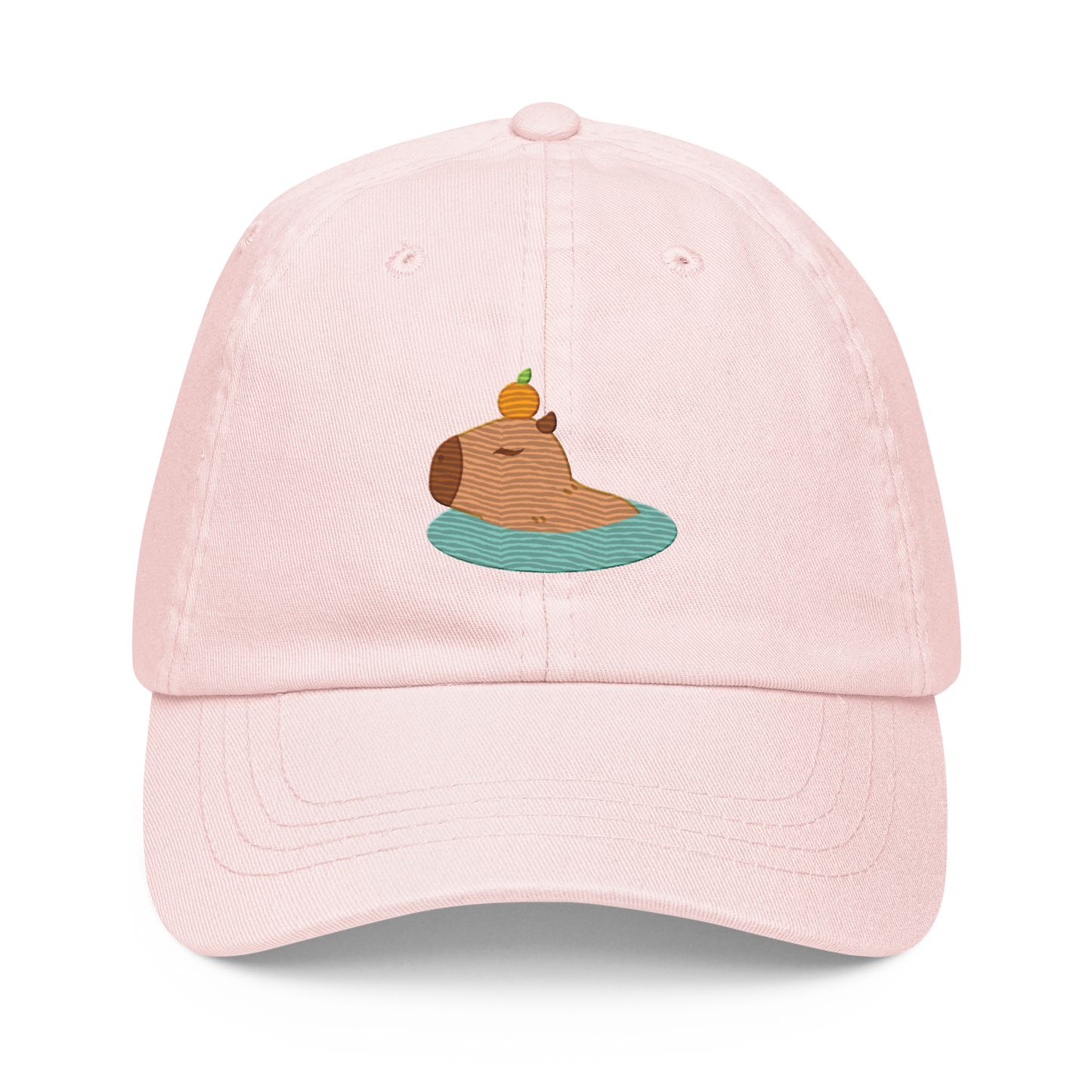 Happy Cappy Cap Cute Capybara Embroidered Pastel baseball hat