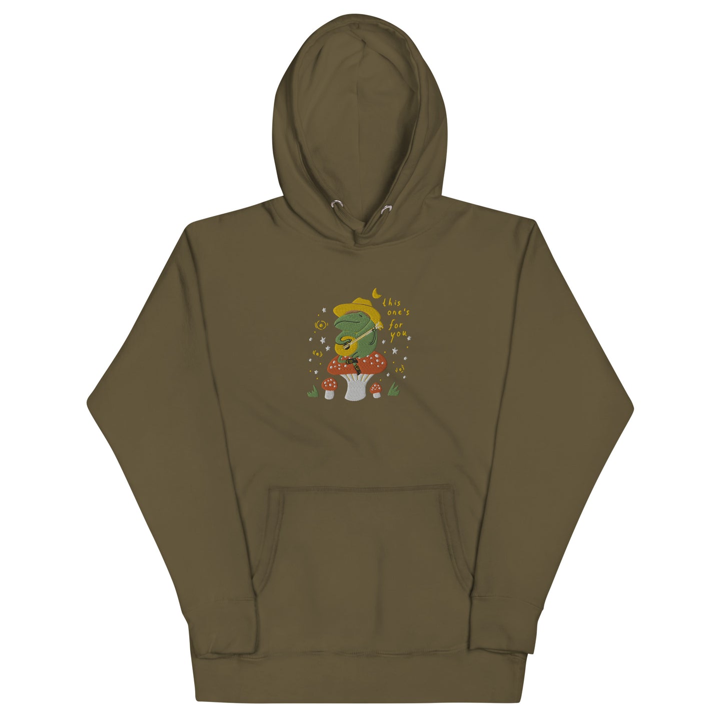 Singing Frog on a Mushroom Unisex Hoodie S - 3XL