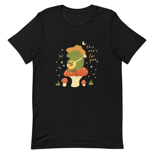 Camiseta unissex Singing Frog em um cogumelo XS - 5XL