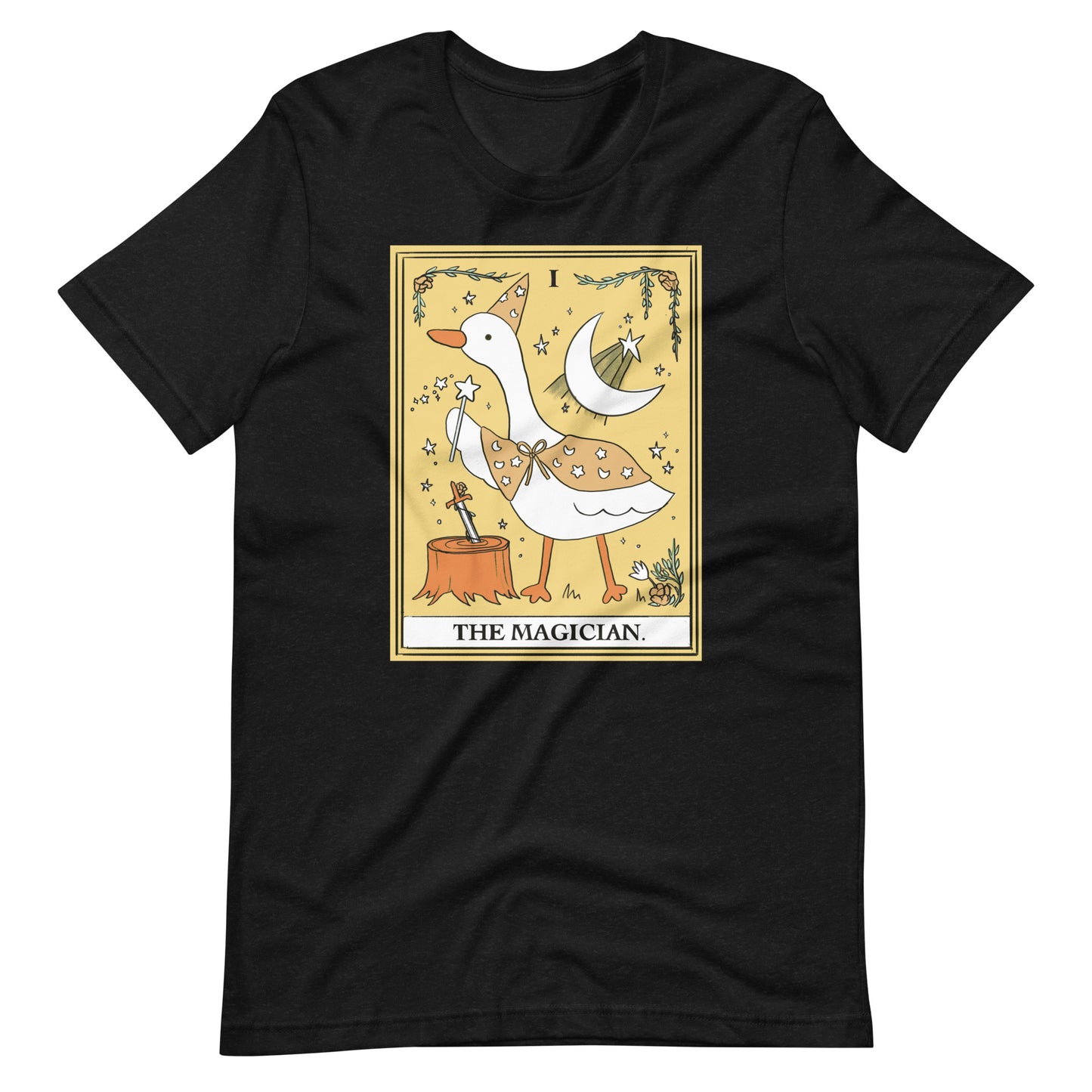 Camiseta unissex Goose Tarot Card Cute Hallowen nas cores do outono S-4XL