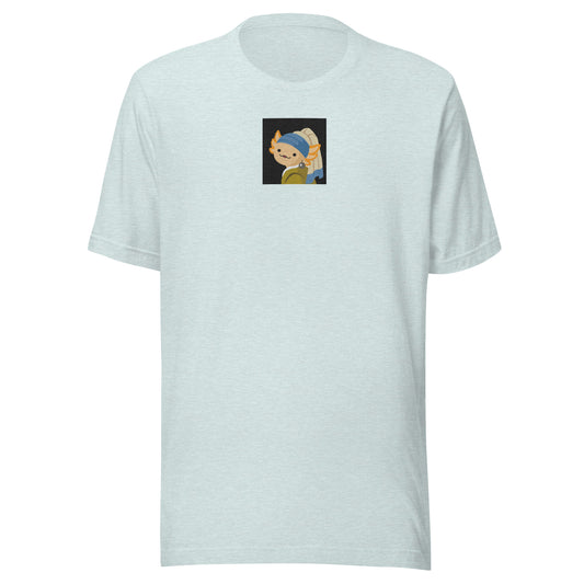 Menina com brinco de pérola, exceto que é um Axolotl Bordado Art Meme Camiseta unissex XS - 5XL