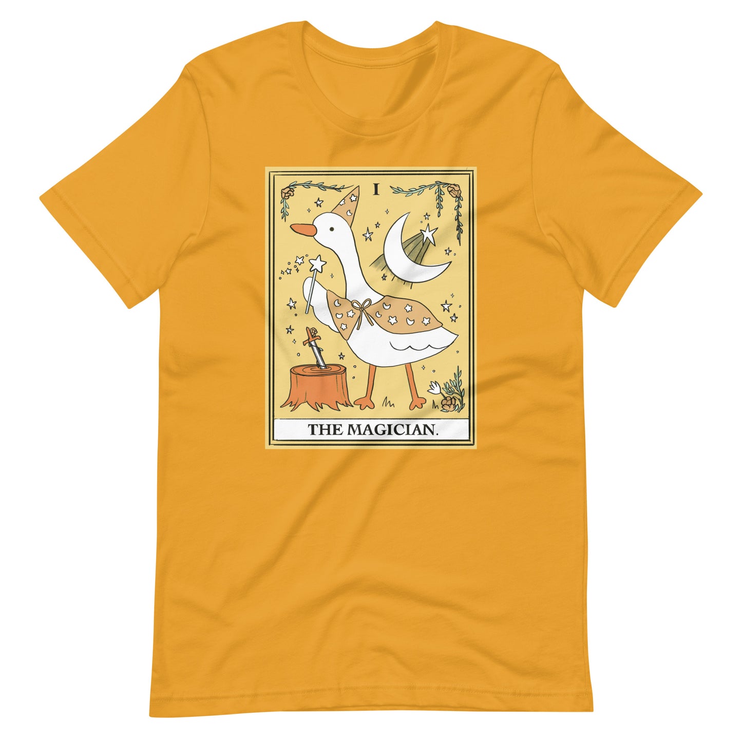 Camiseta unissex Goose Tarot Card Cute Hallowen nas cores do outono S-4XL