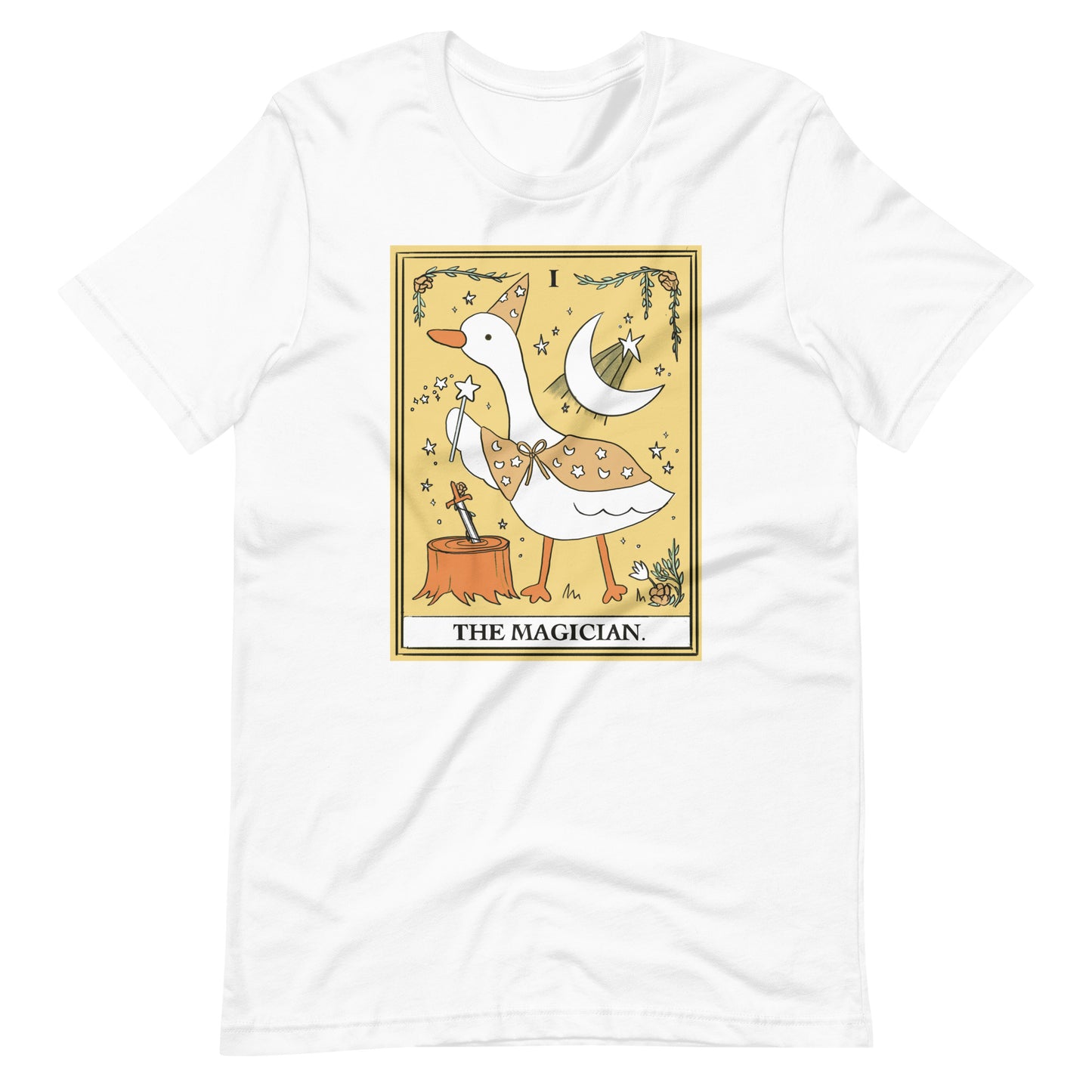 Camiseta unissex Goose Tarot Card Cute Hallowen nas cores do outono S-4XL