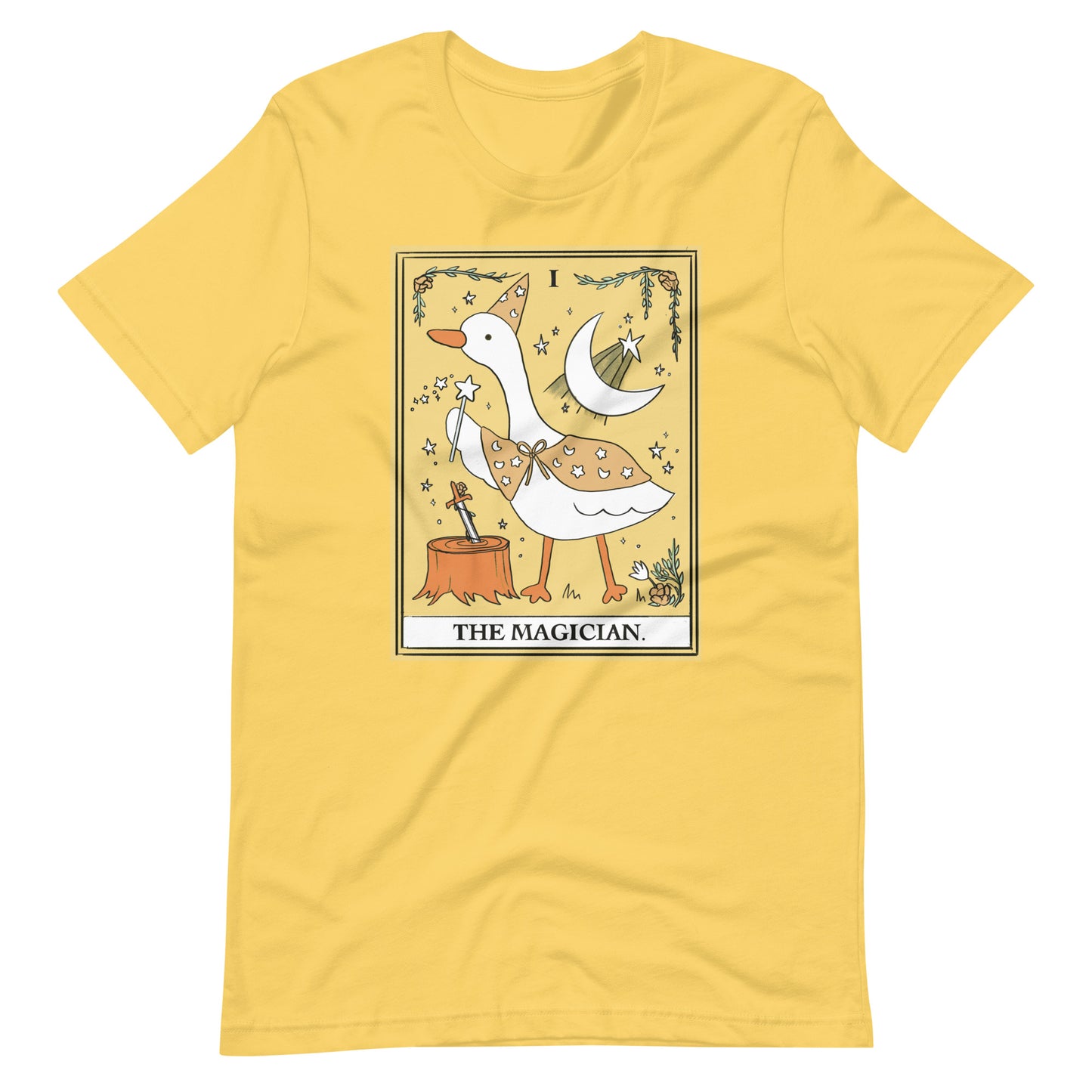 Camiseta unissex Goose Tarot Card Cute Hallowen nas cores do outono S-4XL